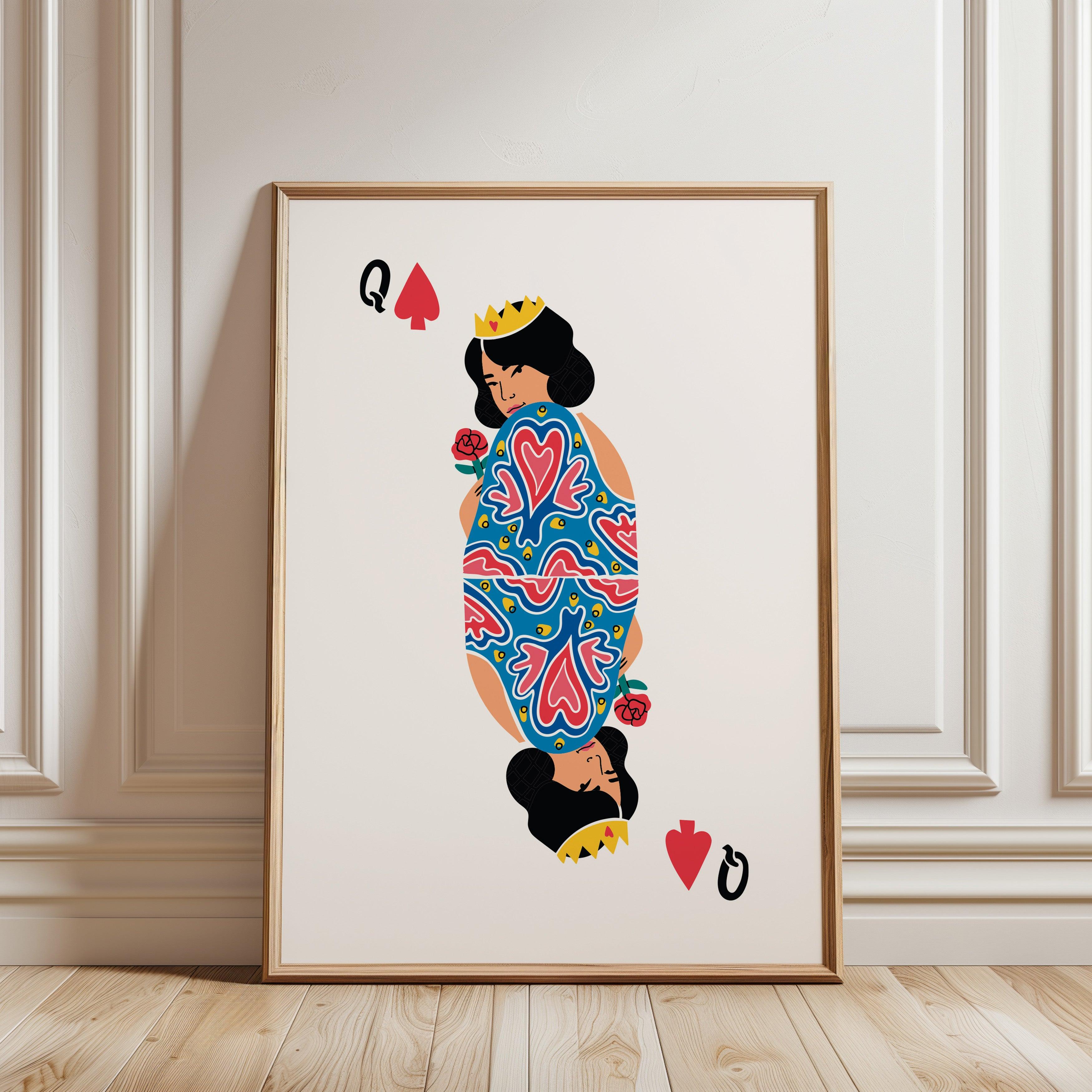 Queen of Spades Playing Card Poster