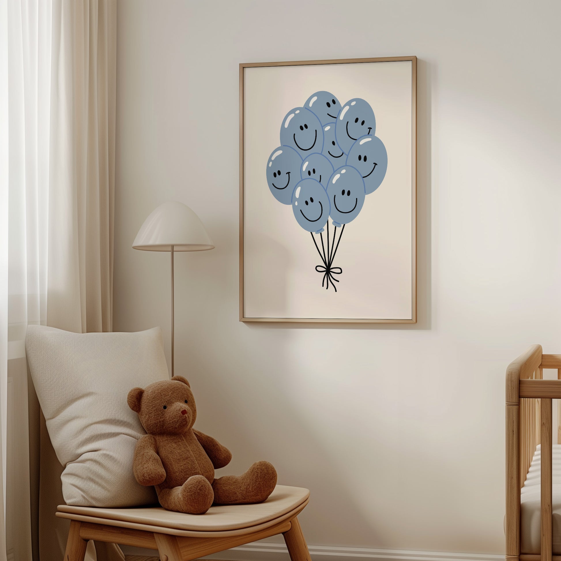 Happy Balloon Blue Poster