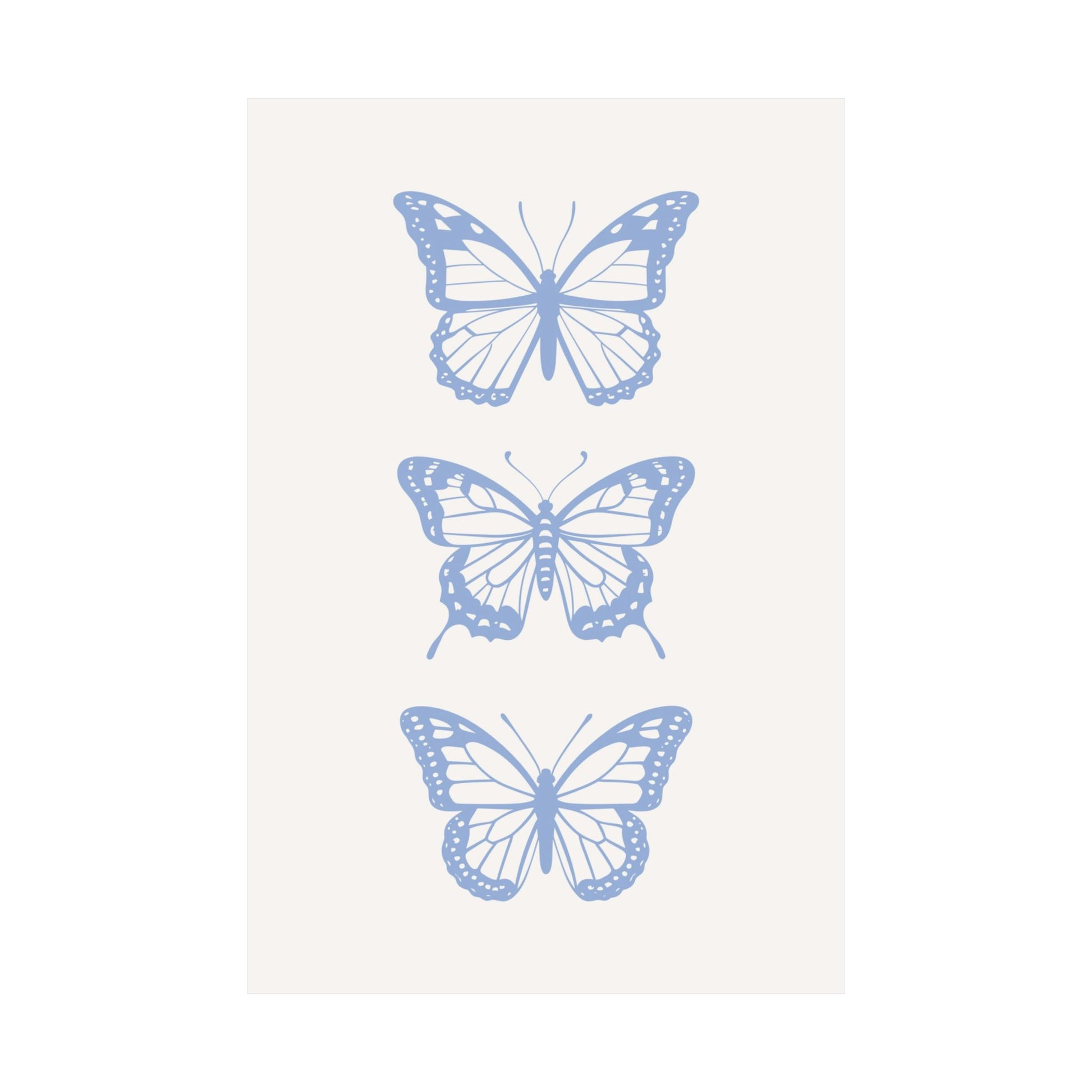 Butterflies Light Blue Poster