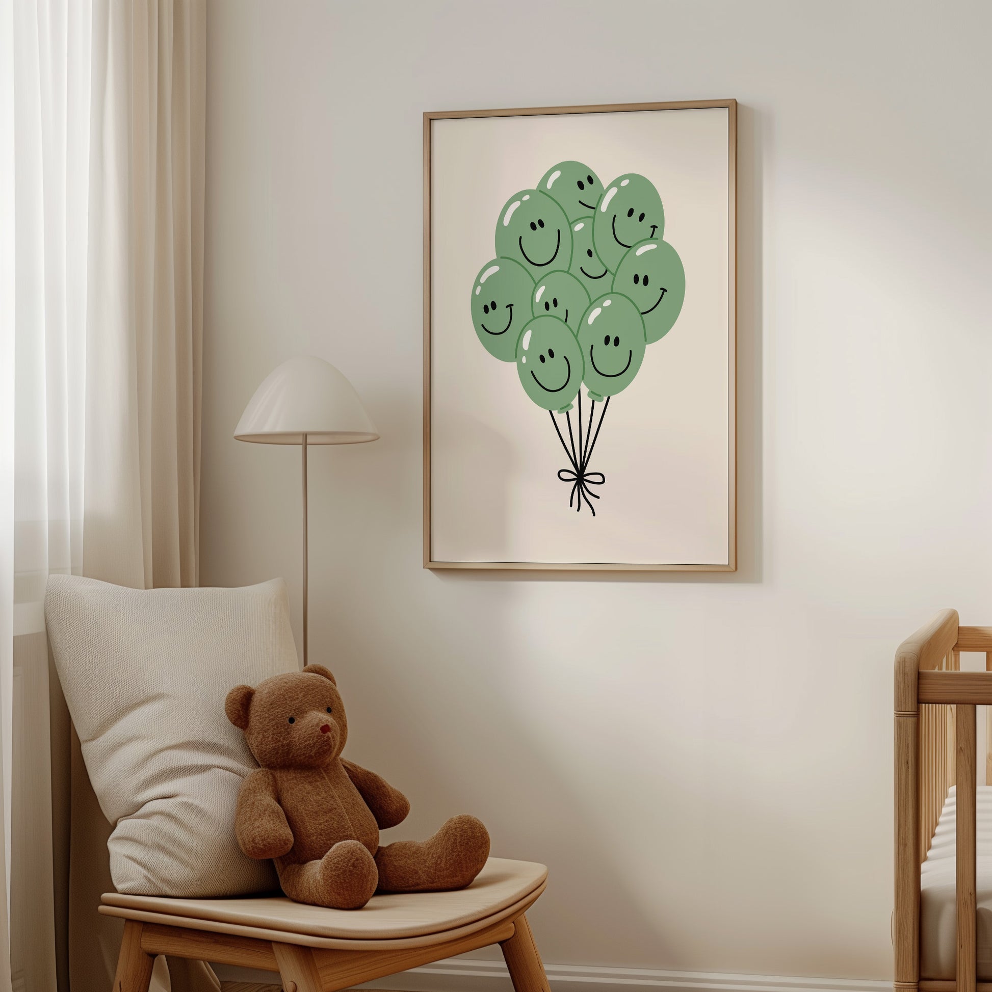 Happy Balloon Green Poster