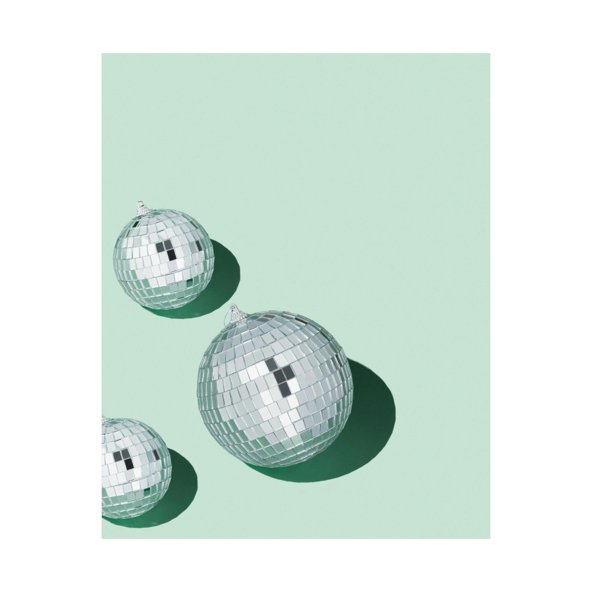 Green Disco Ball Poster