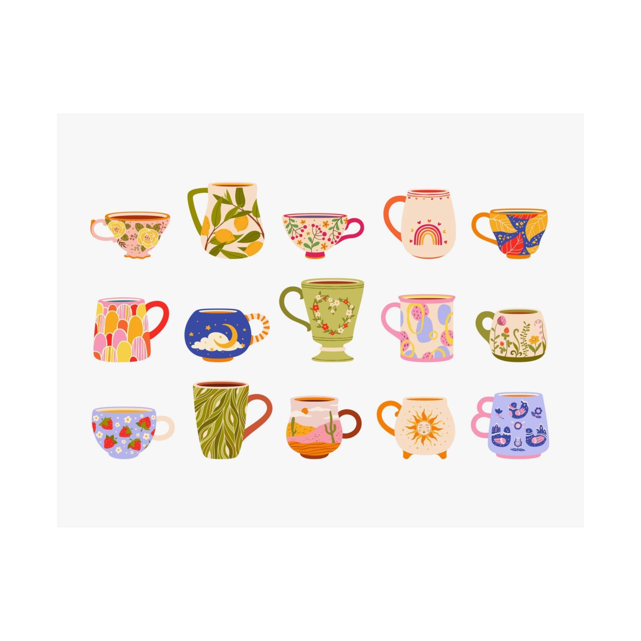 Tea Cup Set Horizontal Poster