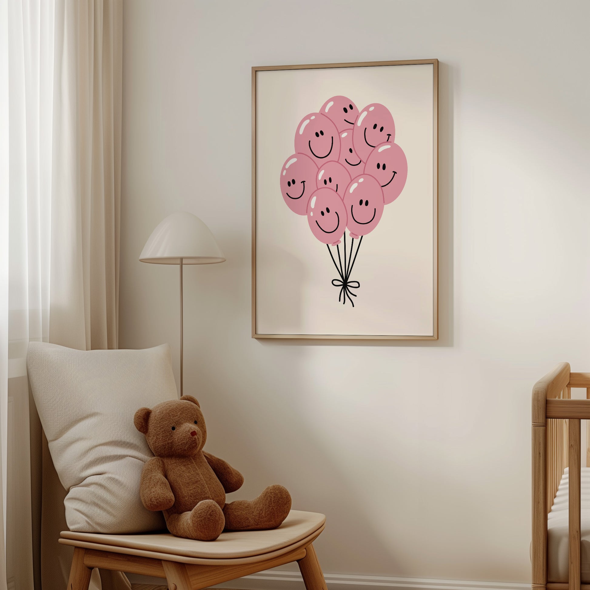 Happy Balloon Pink Poster