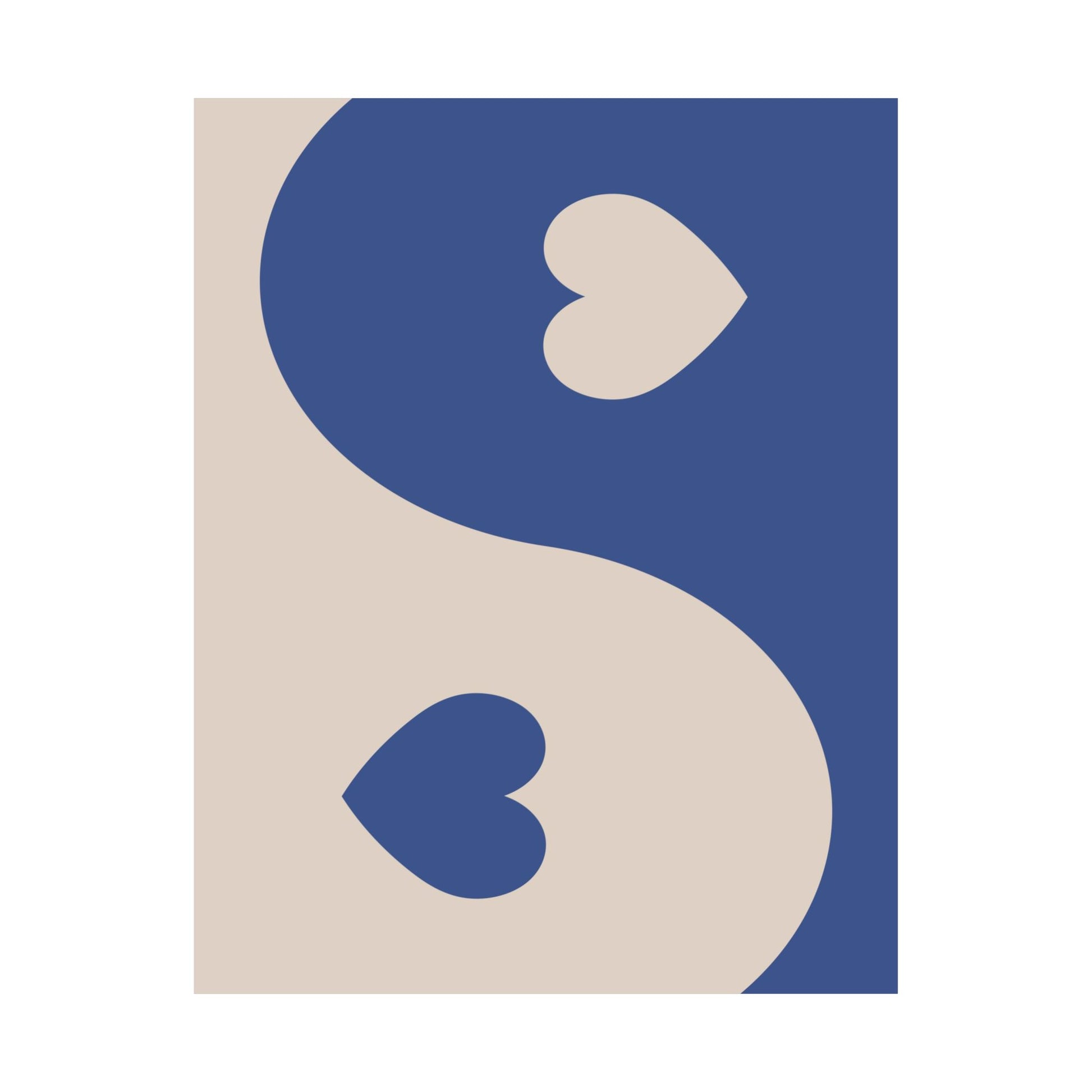 Yin Yang Heart Blue Poster