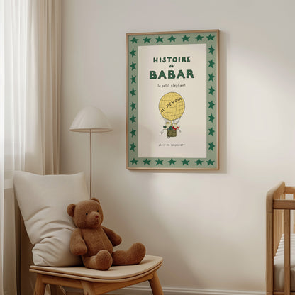 Babar Hot Air Balloon Poster