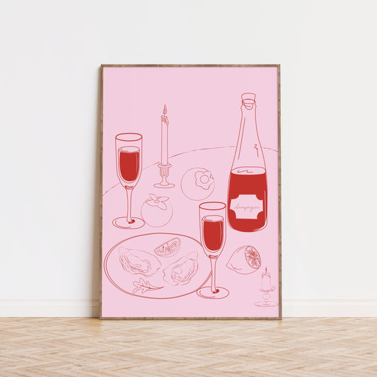 Cocktail Pink & Red Poster