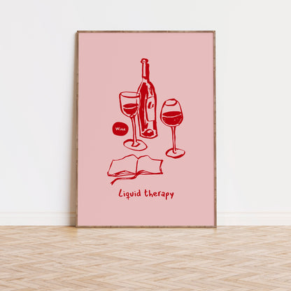 Liquid Therapy Red and Pink Poster
