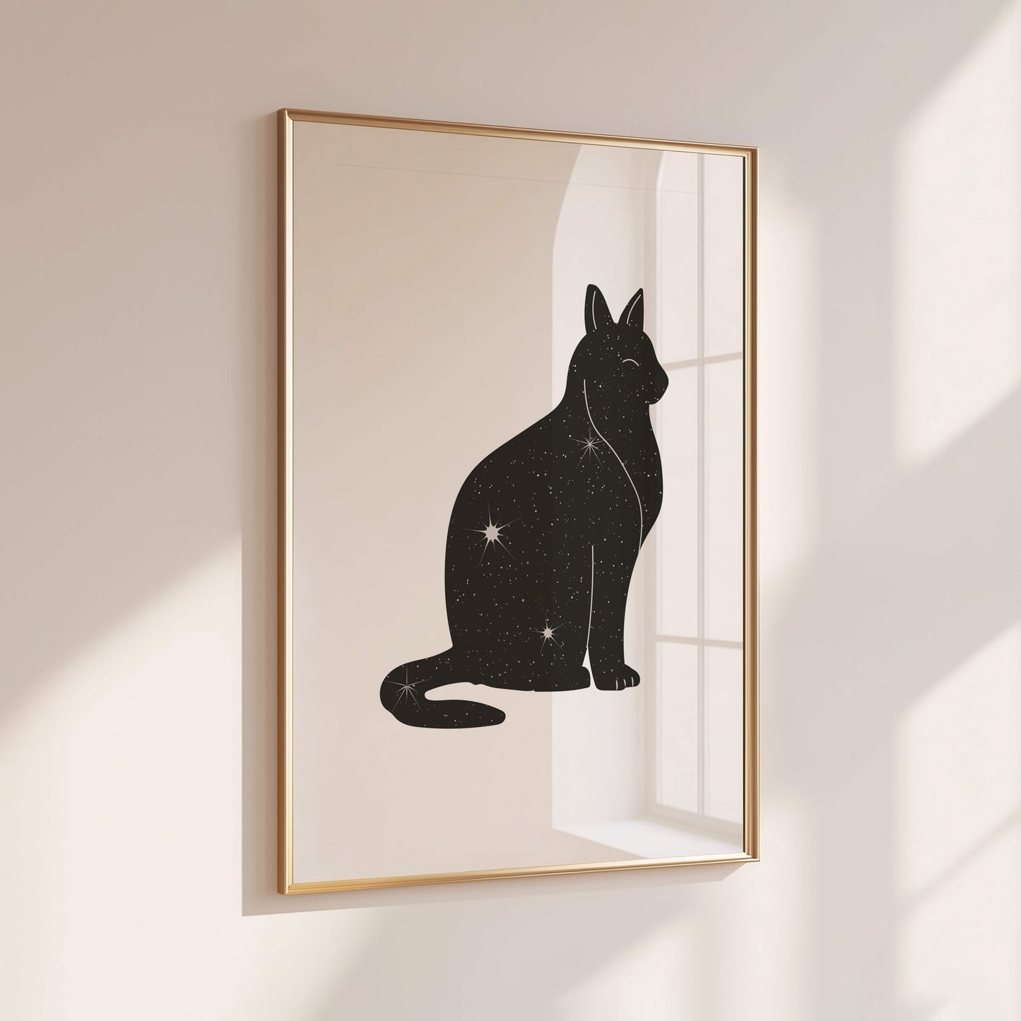 Starry Black Cat Poster