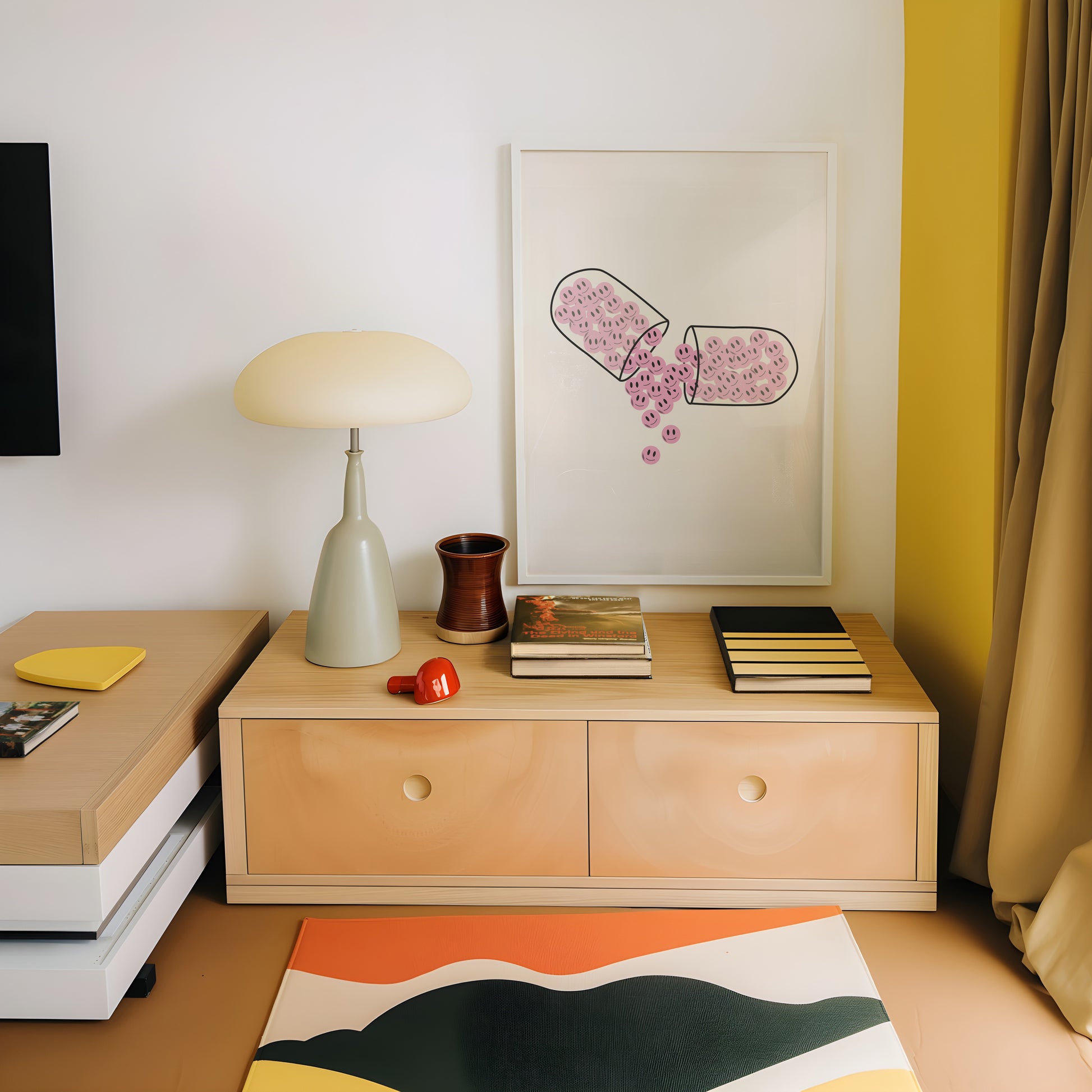 Happy Pills Pink Poster