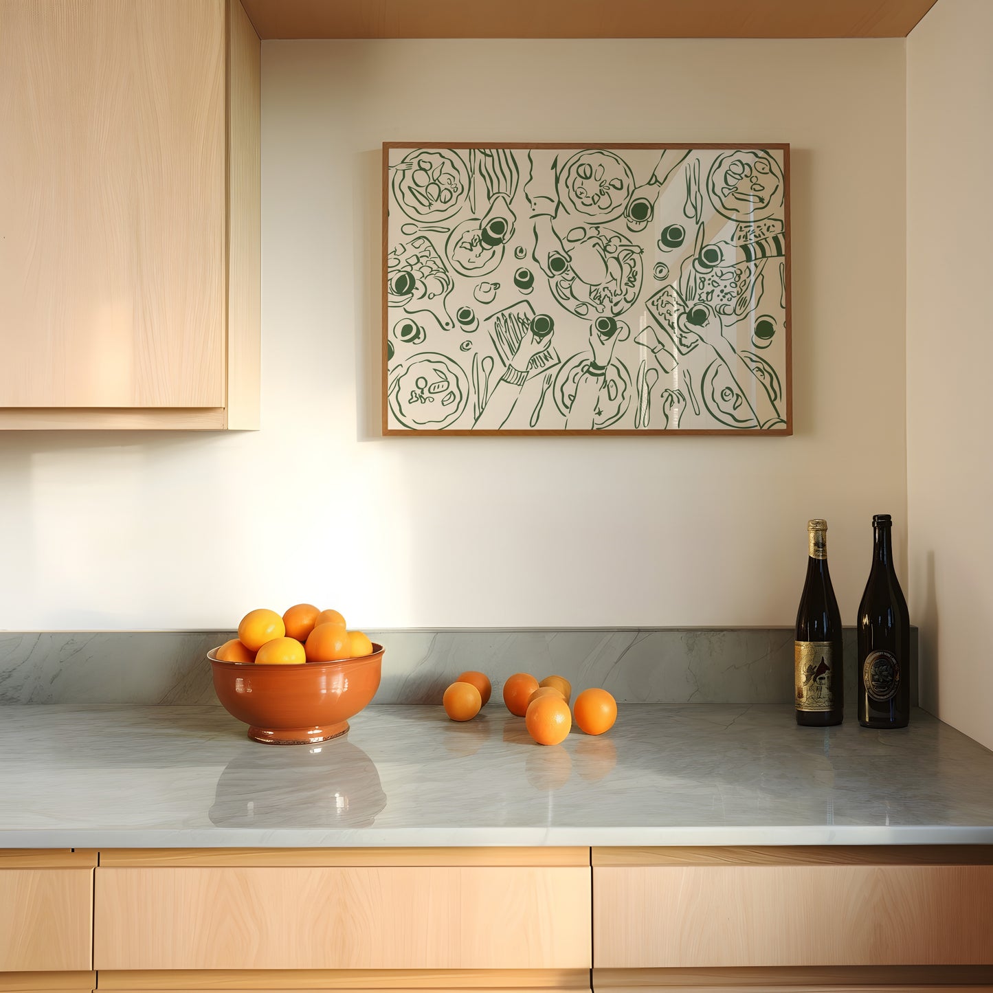 Dinner Party Horizontal Green Poster