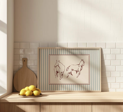 Horse Sketch Horizontal Poster