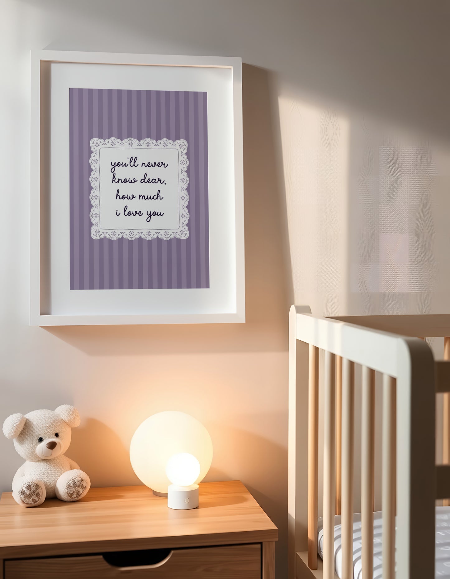 You'll Never Know Dear How Much I Love You Lace Purple Poster