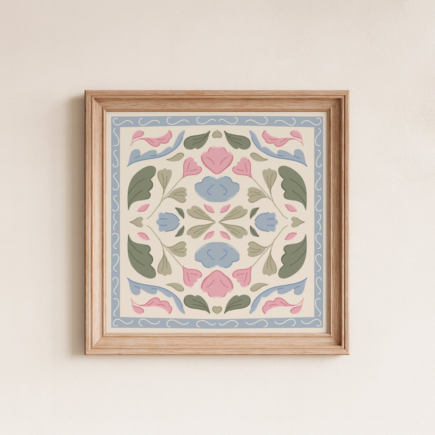 Pastel Floral Quilt Square Poster