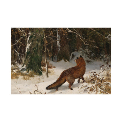 Winter Fox Vintage Poster