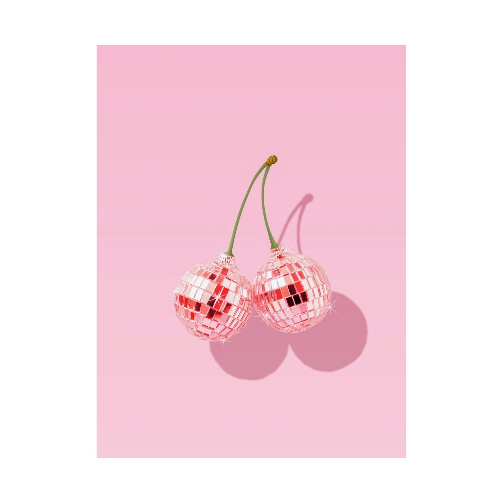 Cherry Disco Ball Poster