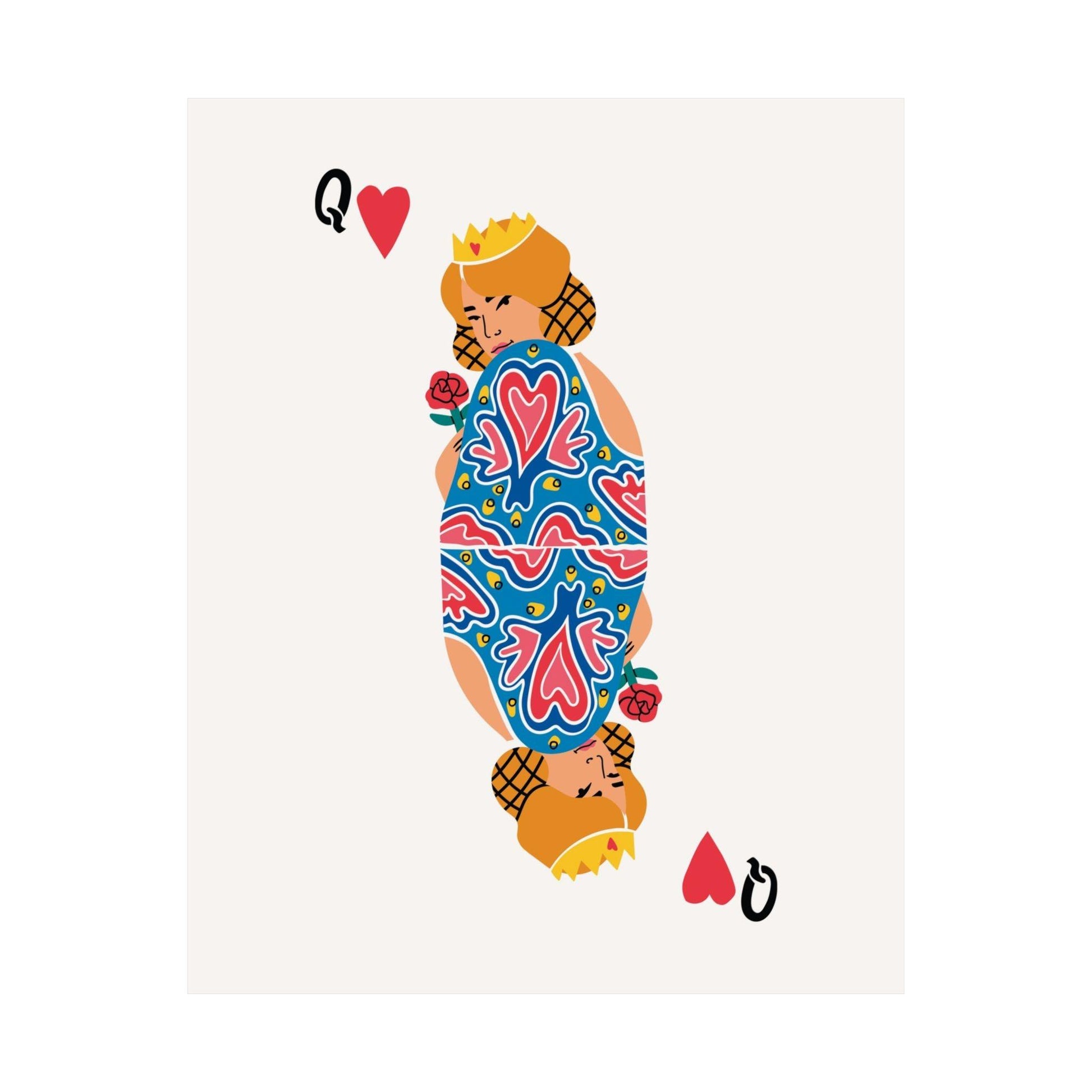 Queen of Hearts Playing Card Poster