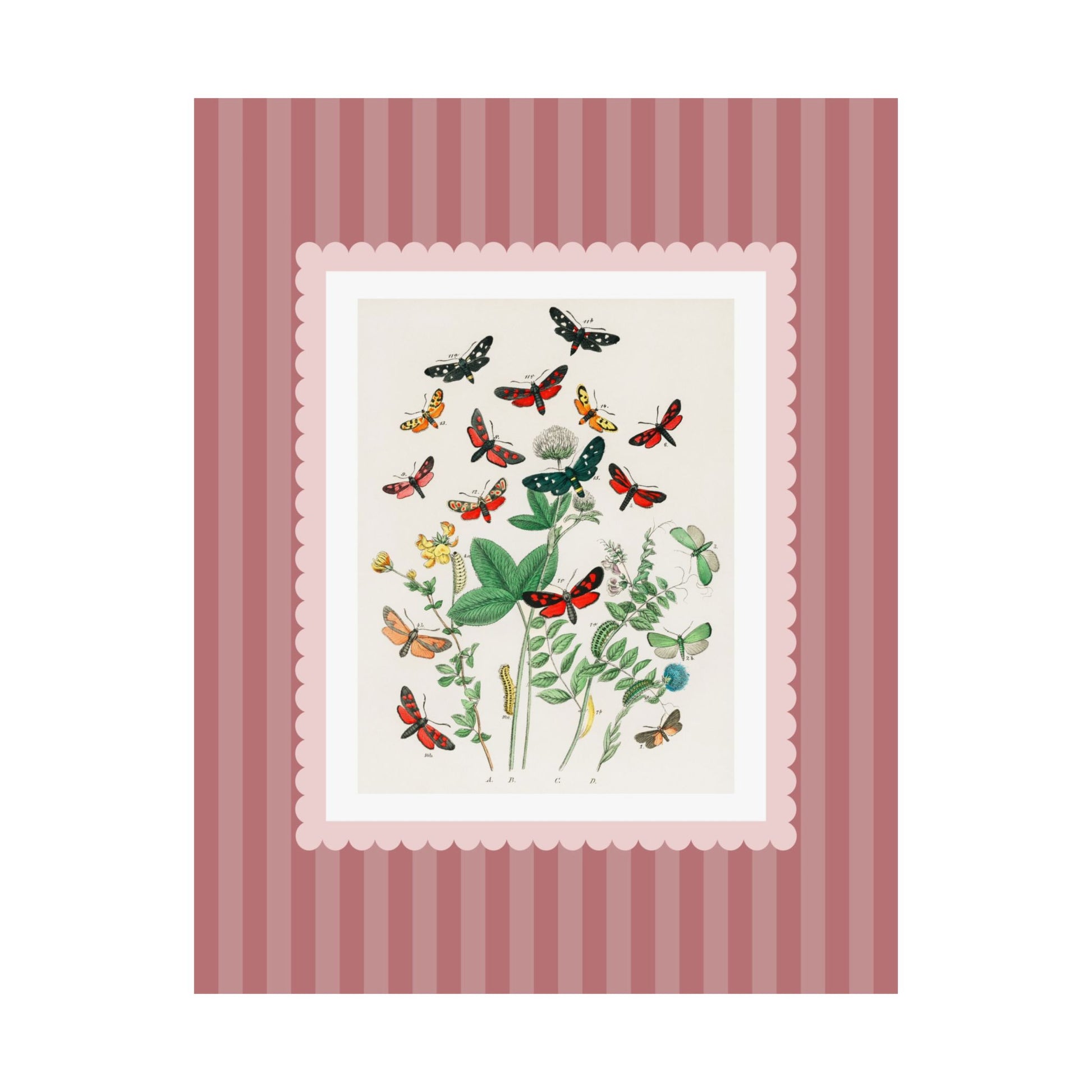 Butterflies & Wildflowers Vintage Poster