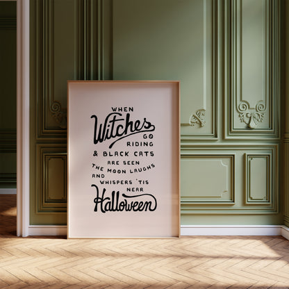When Witches Go Riding Halloween Poem Poster