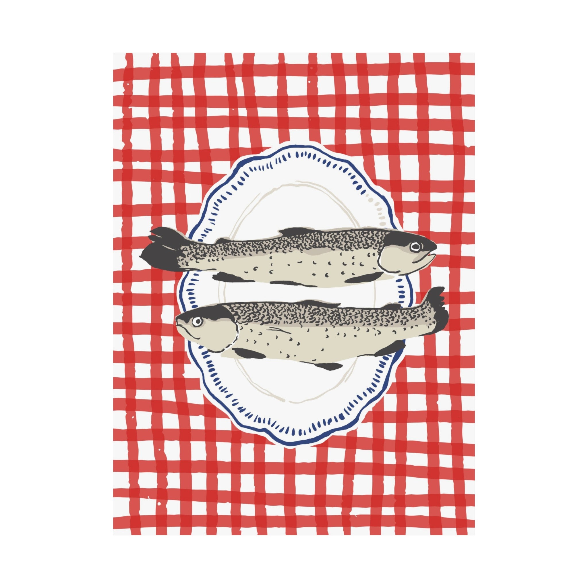 Sardines Checkered Poster