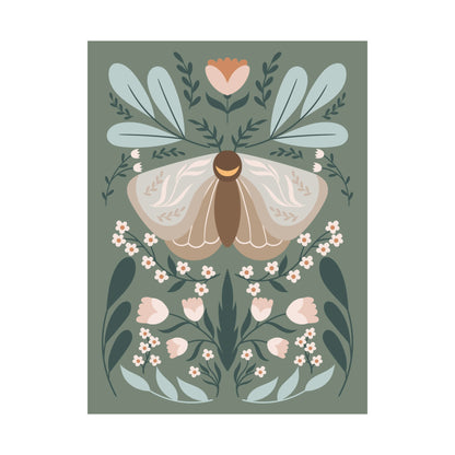 Moth and Flowers No. 2 Poster