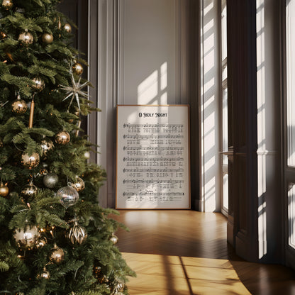 O Holy Night Carol Music Sheet Poster