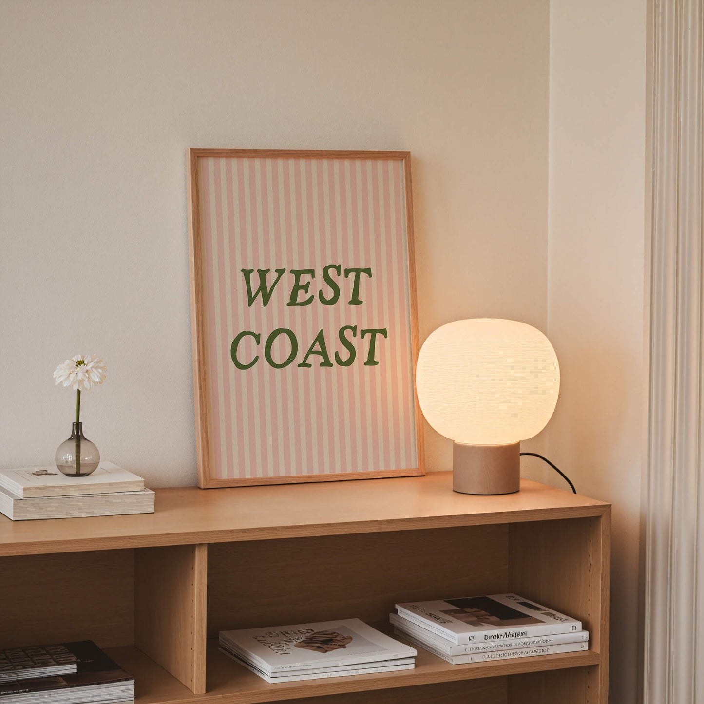 West Coast Striped Pink Poster
