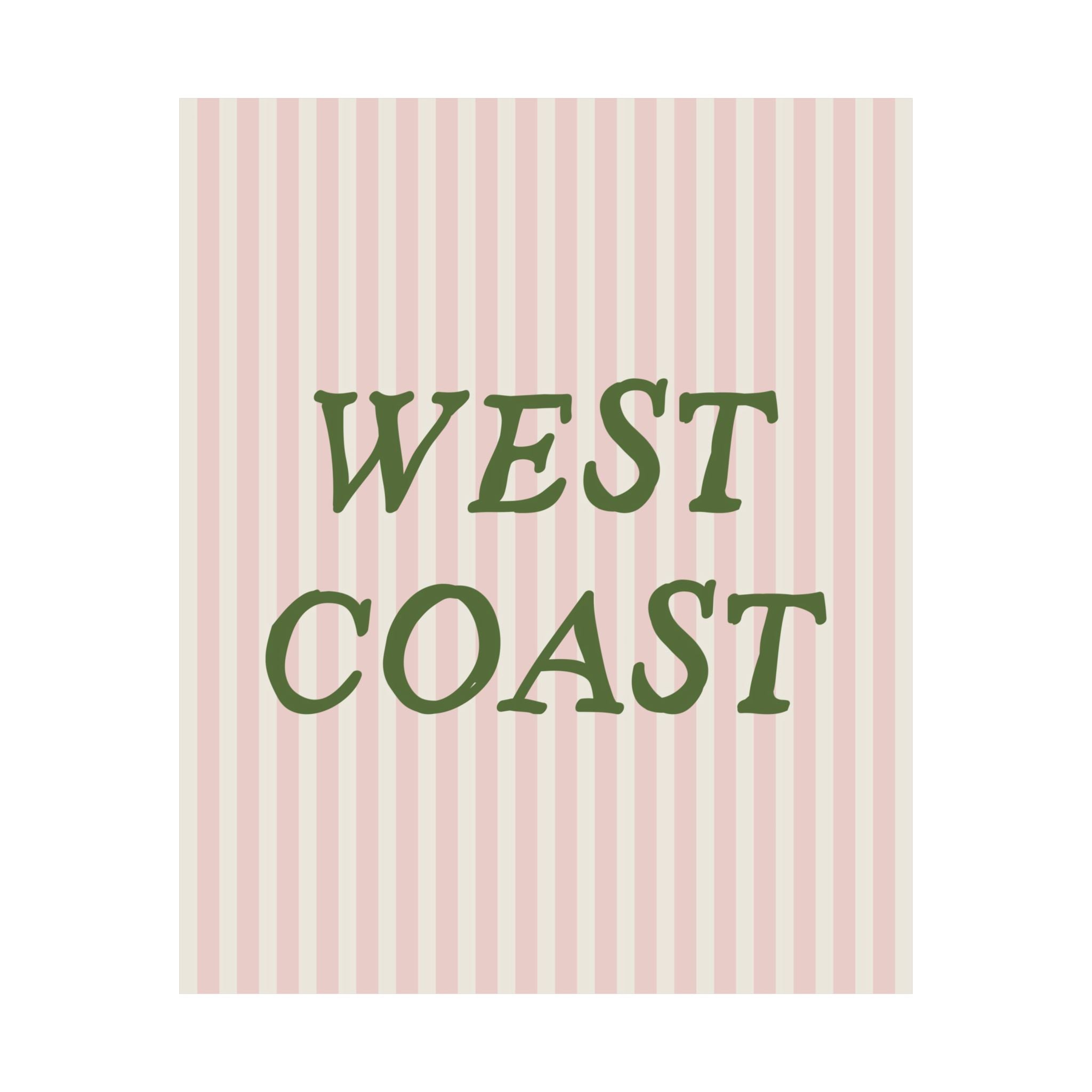 West Coast Striped Pink Poster