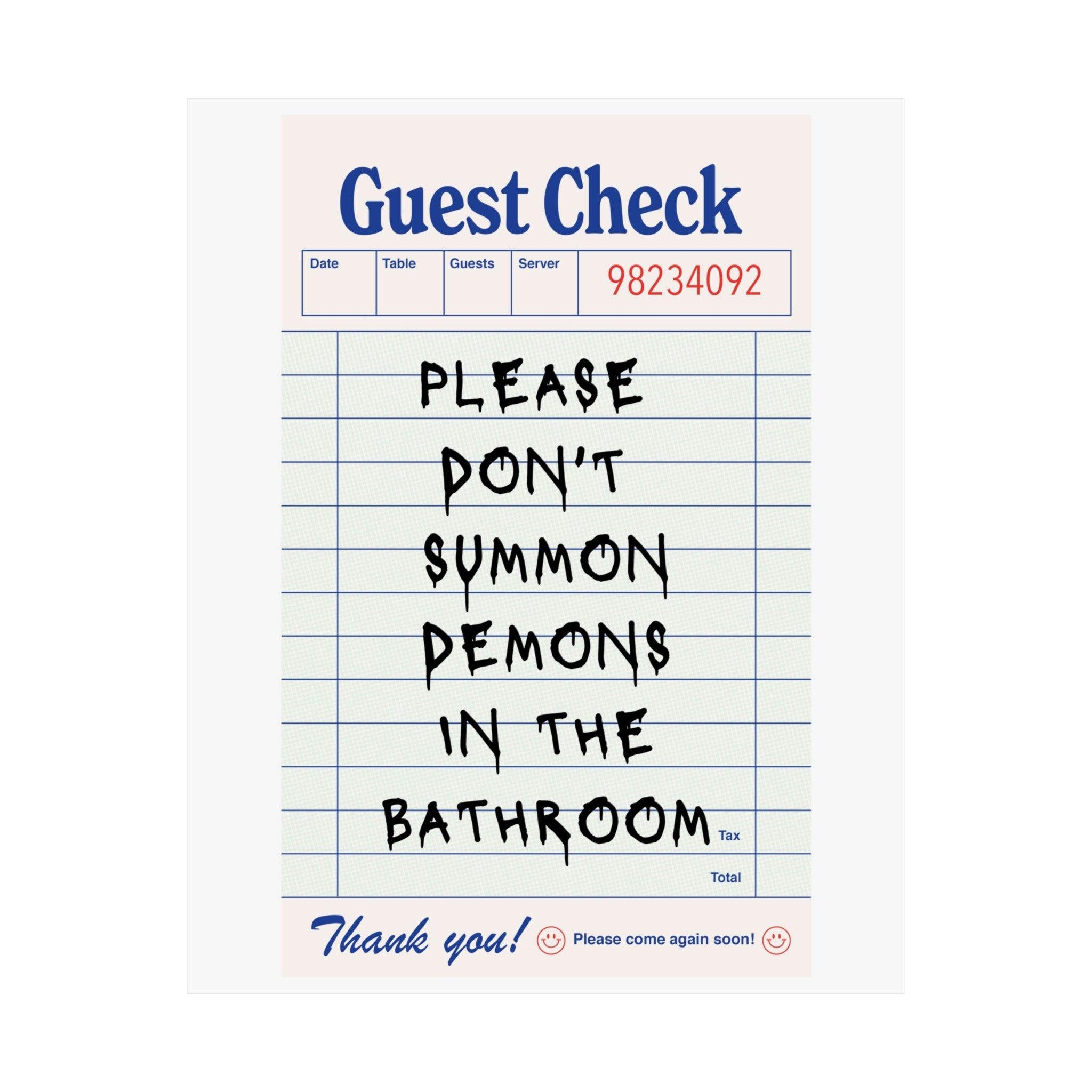 Don't Summon Demons in The Bathroom Halloween Poster