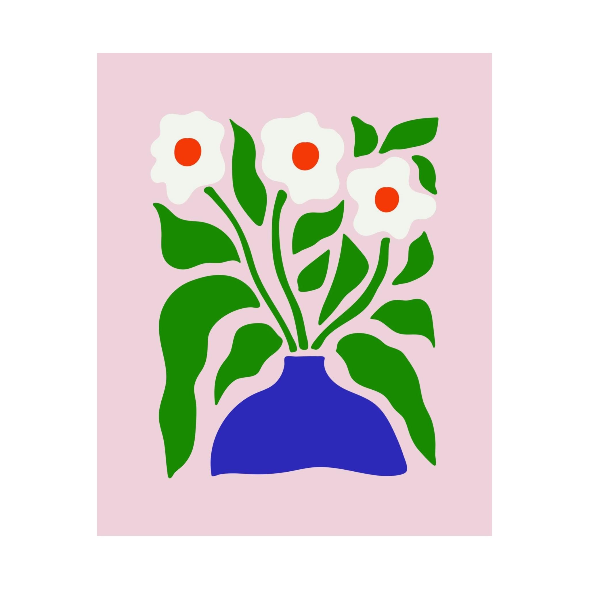 Funky White Flower Poster