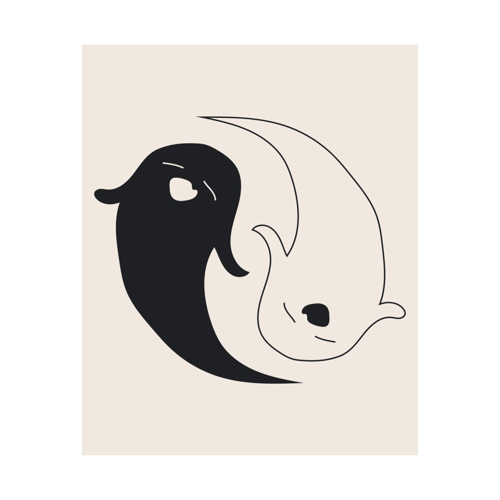 Yin Yang Ghosts Halloween Poster