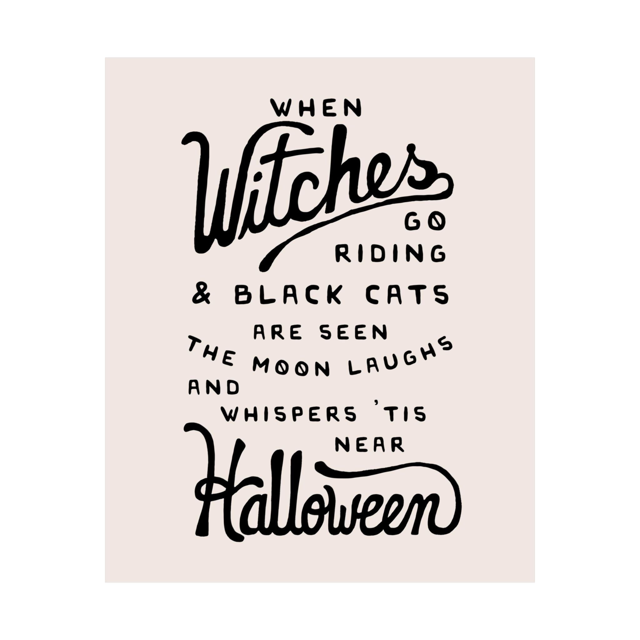 When Witches Go Riding Halloween Poem Poster