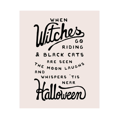 When Witches Go Riding Halloween Poem Poster
