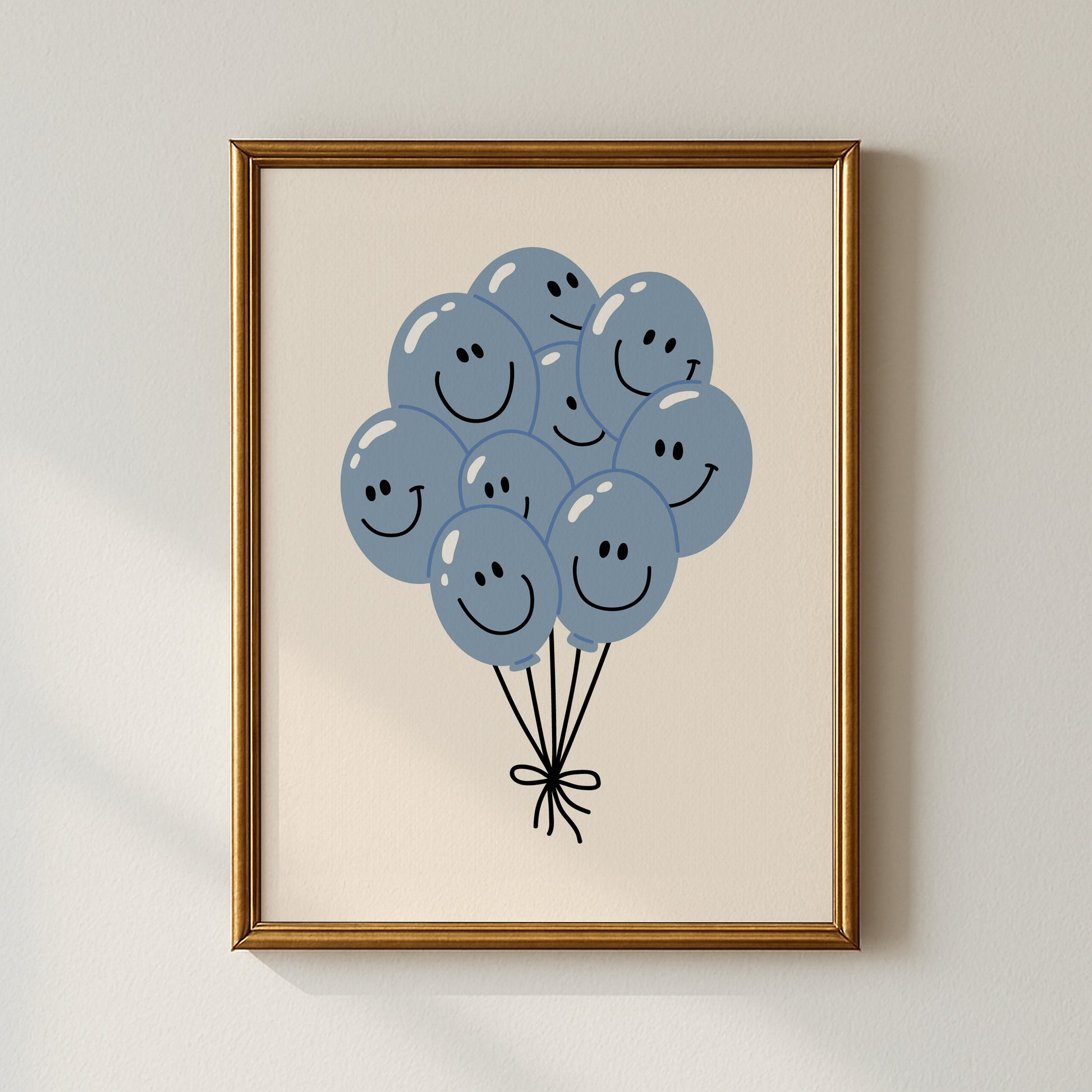 Happy Balloon Blue Poster