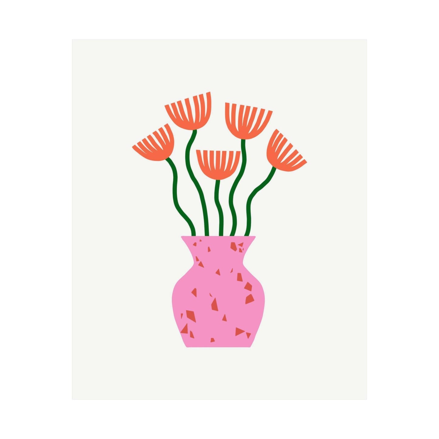 Pink Vase Colorful Flowers Poster