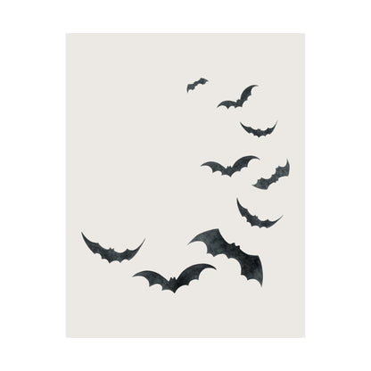 Watercolor Bats Halloween Poster