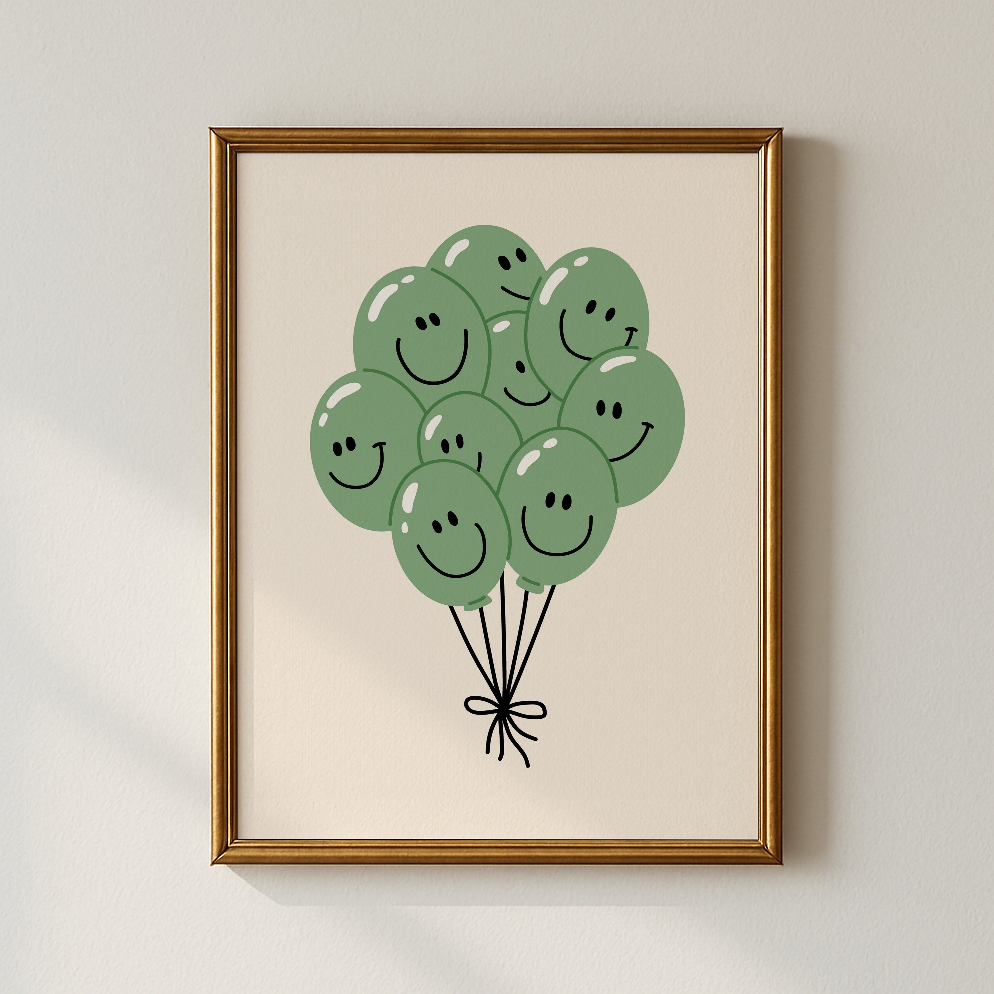 Happy Balloon Green Poster