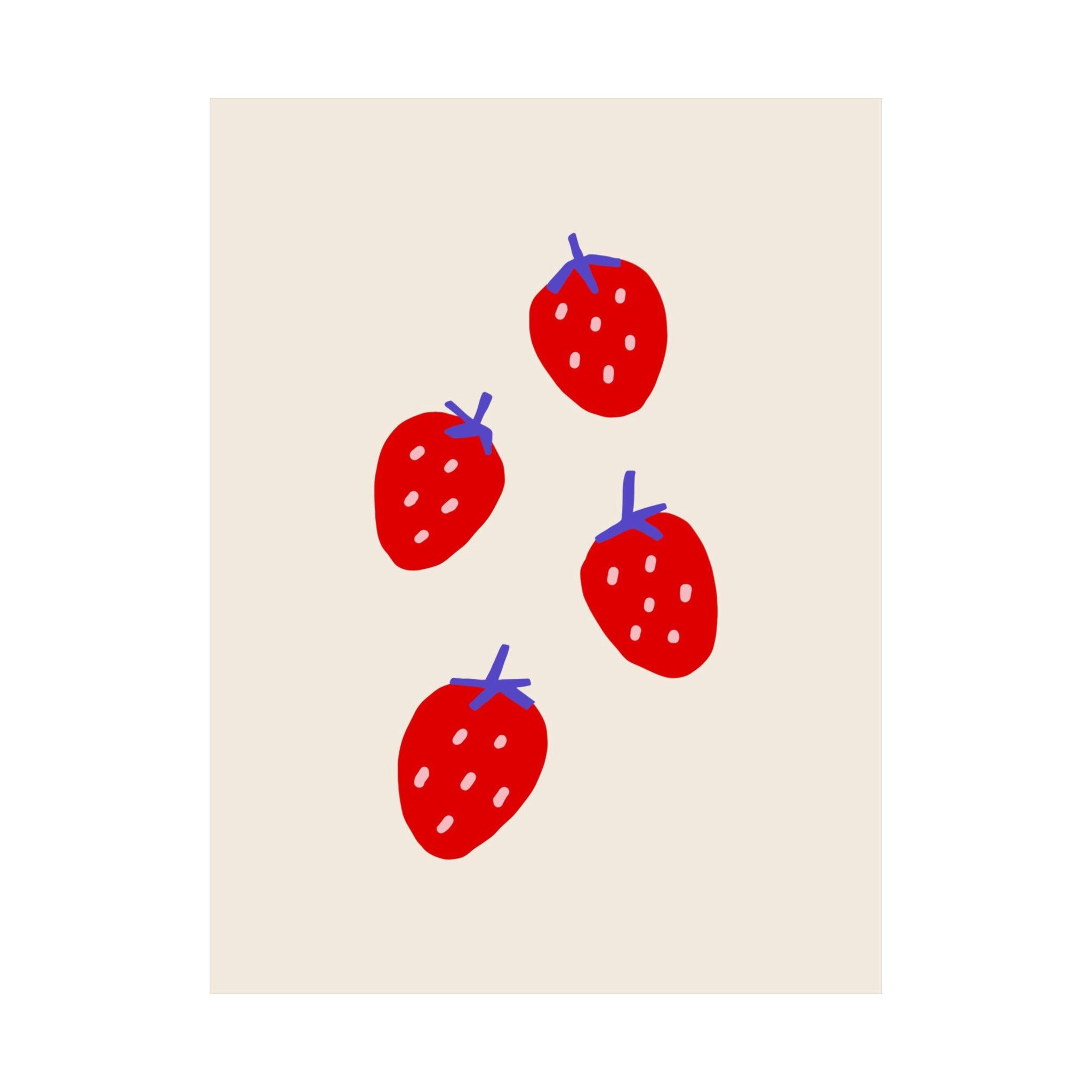 Colorful Strawberries Poster