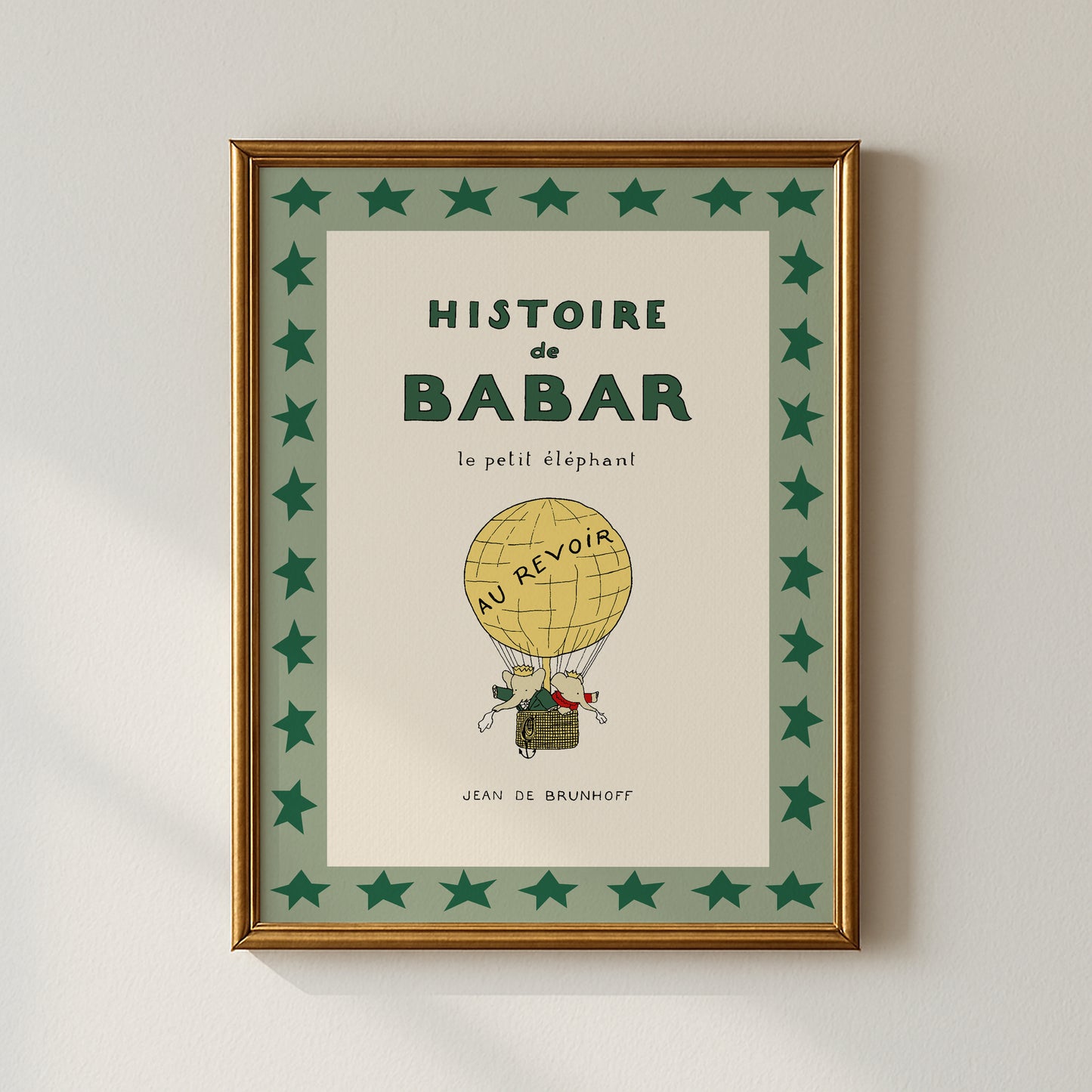 Babar Hot Air Balloon Poster
