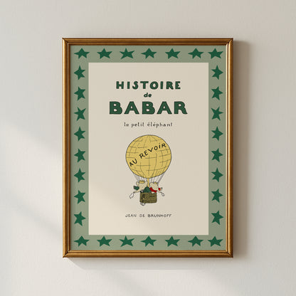 Babar Hot Air Balloon Poster