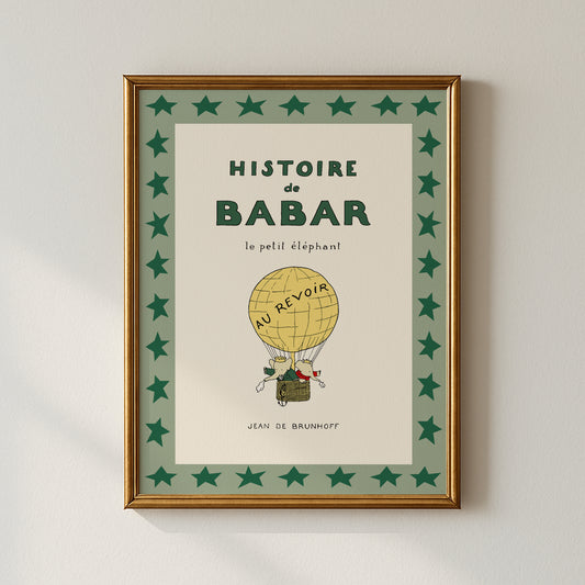 Babar Hot Air Balloon Poster