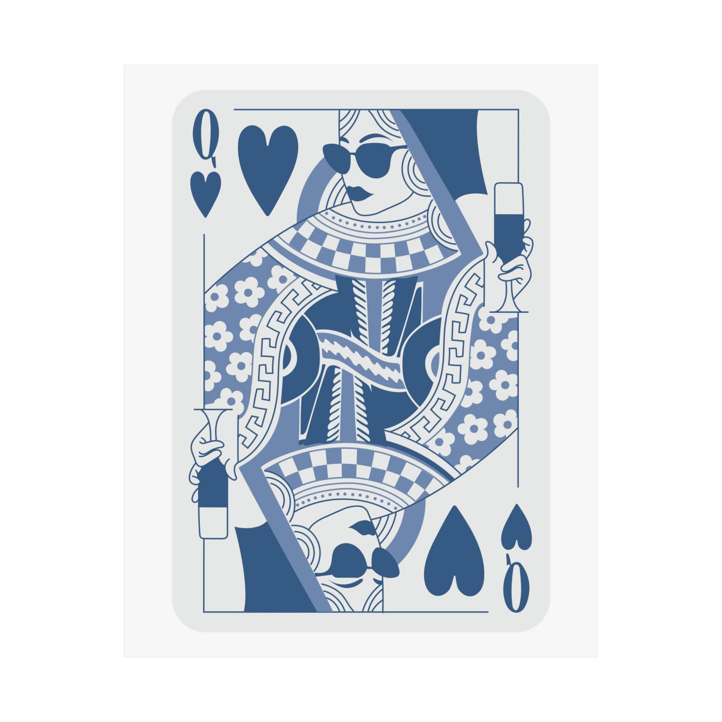 Queen of Hearts Cocktail Blue Poster
