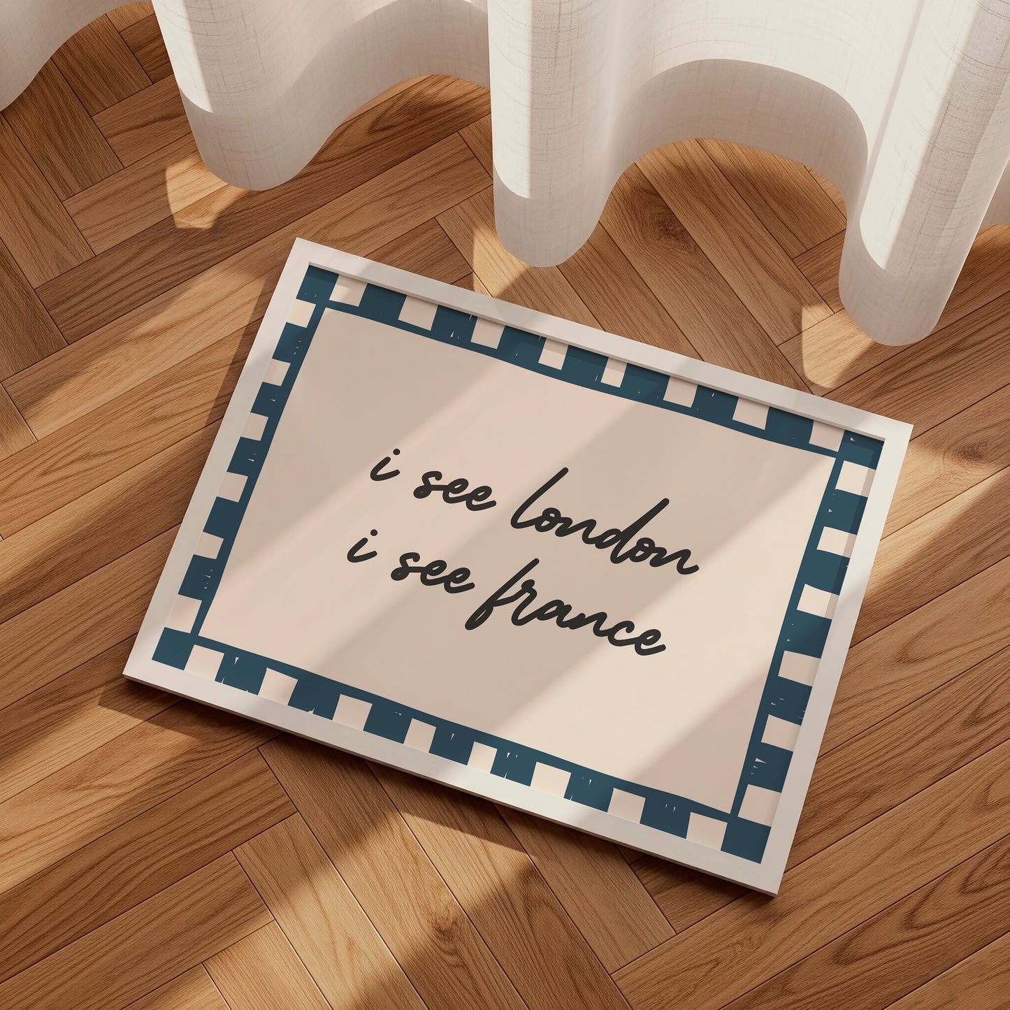 I See London I See France Blue Checkered Poster