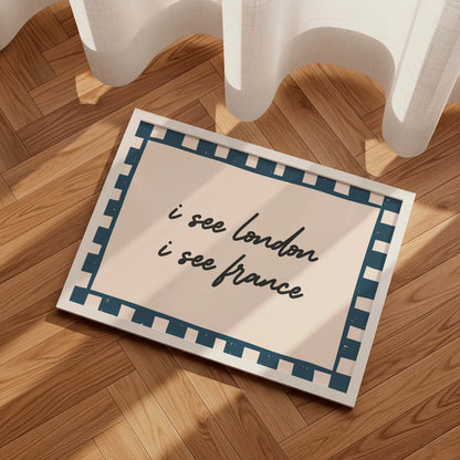 I See London I See France Blue Checkered Poster