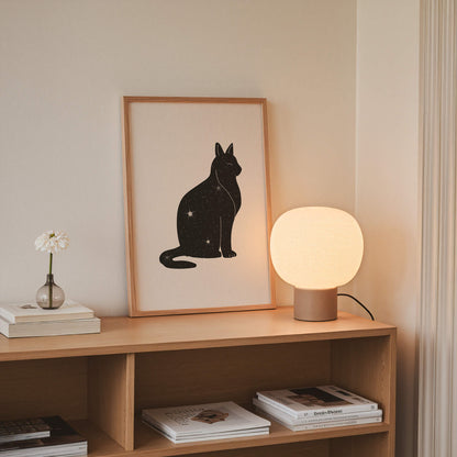Starry Black Cat Poster