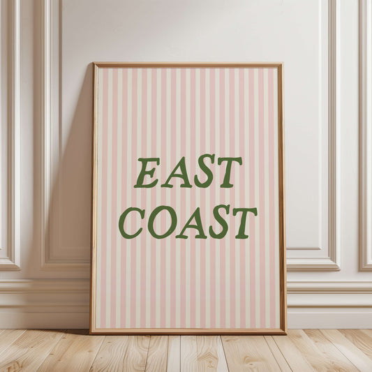 East Coast Striped Pink Poster