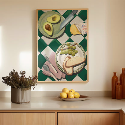 Avocado & Bread Breakfast Poster
