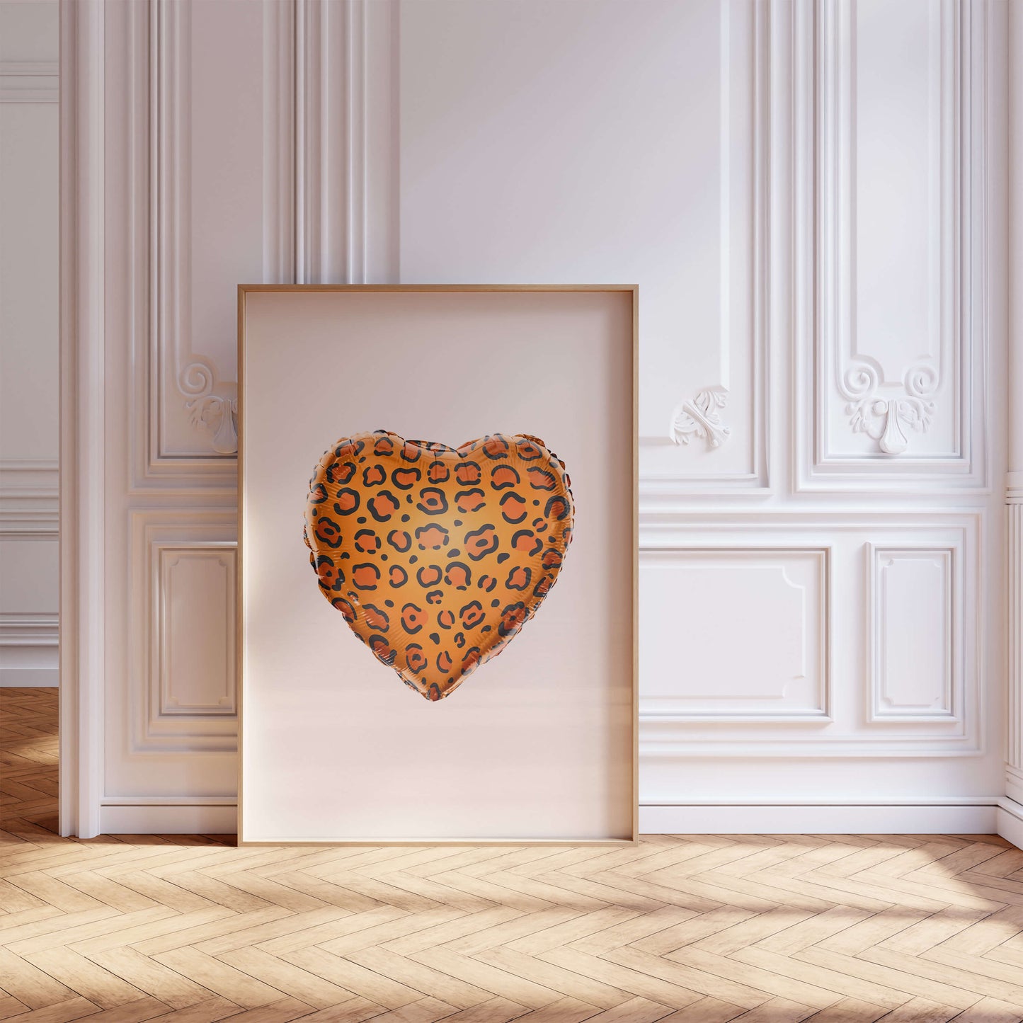 Leopard Heart Balloon Poster