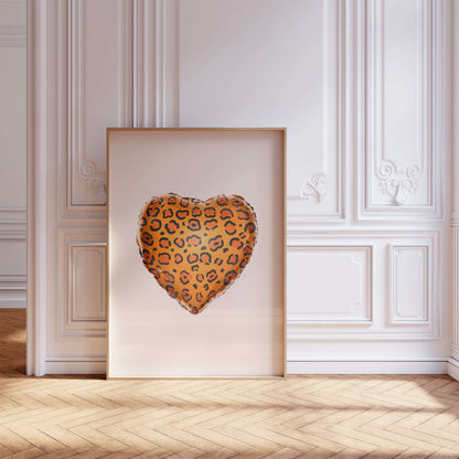 Leopard Heart Balloon Poster