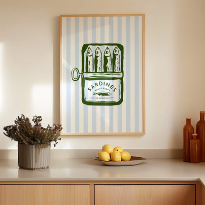 Sardines Striped Poster