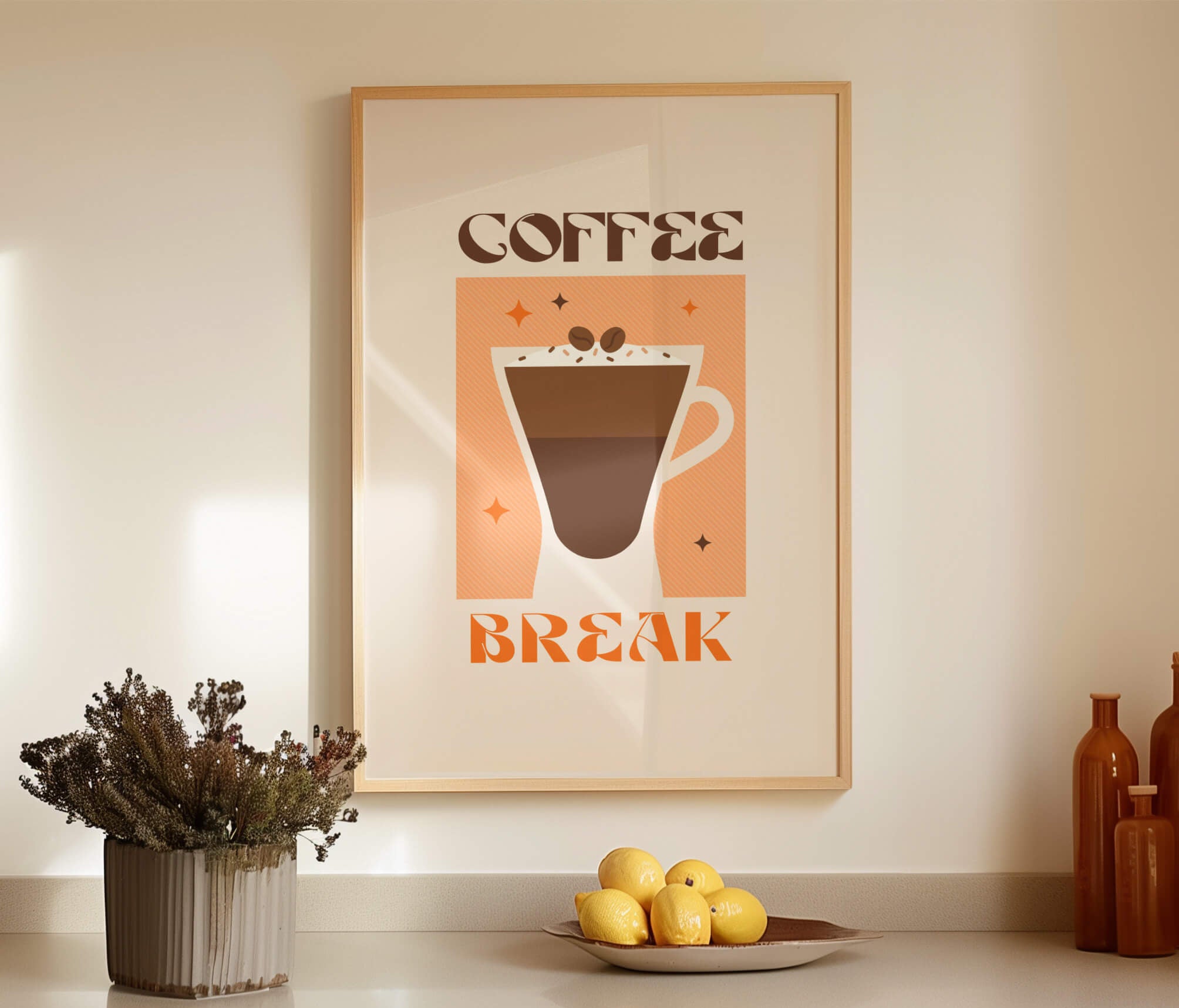 Iced Coffee Orange Poster